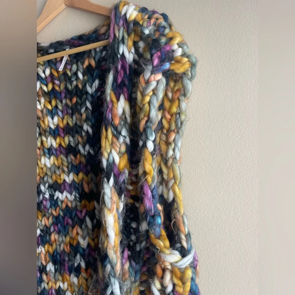 Free People Twilight Chunky Multi Colored Knit Heavyweight Vest Size XL - Picture 6 of 15